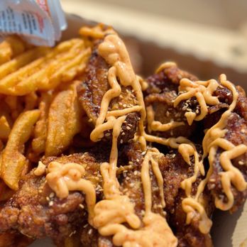 Inatome's Hibachibachi - a box of fried chicken and french fries - Japanese Near Me - Lynbrook, New York Inatome's Hibachibachi - a box of fried chicken and french fries - Japanese Near Me - Lynbrook, New York