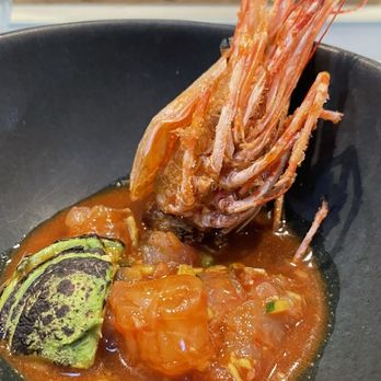 Holbox - Ceviche Negro Camaron - Kauai prawn, roasted head salsa negra, charred avocado, cucumber - Latin American Near Me - Los Angeles, California