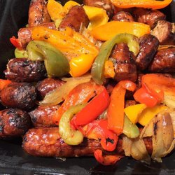 Whistle Pig Smokehouse - Smoked sausage and peppers