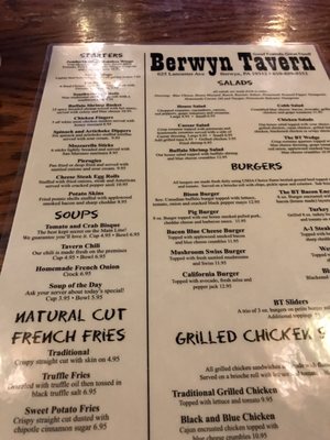Menu photo 7 The Berwyn Tavern Berwyn, PA Menu photo 7 The Berwyn Tavern Berwyn, PA