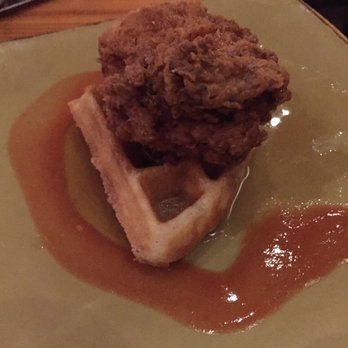 Bourbon & Baker - Only one person at our table was able to eat the chicken and waffles as it is very small. They loved it and said it had great flavor. - Cocktail Bars Near Me - Manhattan, Kansas Bourbon & Baker - Only one person at our table was able to eat the chicken and waffles as it is very small. They loved it and said it had great flavor. - Cocktail Bars Near Me - Manhattan, Kansas