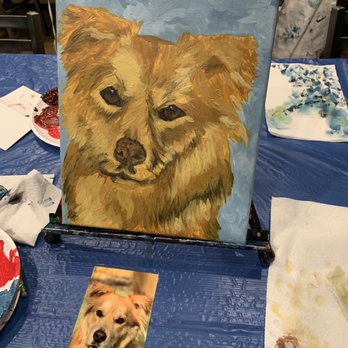 Apple Pie Painting - Final product that I did with a little bit of extra whispy strokes, and few additional shades. - Paint & Sip Near Me Apple Pie Painting - Final product that I did with a little bit of extra whispy strokes, and few additional shades. - Paint & Sip Near Me