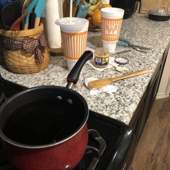 Whataburger - a kitchen counter with a pot and pan on it - Burgers Near Me - Houston, Texas Whataburger - a kitchen counter with a pot and pan on it - Burgers Near Me - Houston, Texas