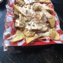 The Tavares Dog House - Shrimp layer nachos.