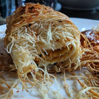 ROOH - Paneer Chili Roll ($16) - 3 stars. Crunchy and spicy chutney, but the filling was boring. Wed dinner 2019-05-21 - Indian Near Me - San Francisco, California