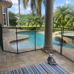 Premium black pool fence.
