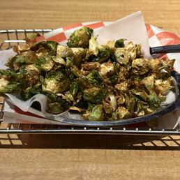 Fired CRISPY BRUSSELS SPROUTS mostly leaves Fired CRISPY BRUSSELS SPROUTS mostly leaves