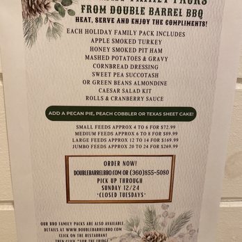 Double Barrel BBQ - Dec 2023 promo - Barbeque Near Me - Sedro-Woolley, Washington