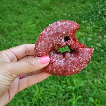 Donut Stop - Red velvet cake donut, minus a bite. So good! - Donuts Near Me - Cumming, Georgia Donut Stop - Red velvet cake donut, minus a bite. So good! - Donuts Near Me - Cumming, Georgia