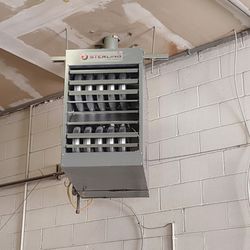 Wrightway Heating & Air - Hanging heating system installed by Wrightway Heating & Air.