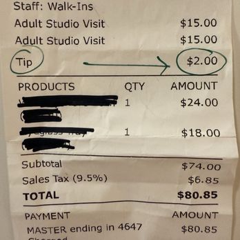 Color Me Mine - Receipt - Kids Activities Near Me - El Segundo, California Color Me Mine - Receipt - Kids Activities Near Me - El Segundo, California