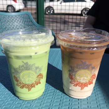 Phin Smith - Blue matcha latte and banana coffee (both regular size) - Coffee & Tea Near Me - Garden Grove, California Phin Smith - Blue matcha latte and banana coffee (both regular size) - Coffee & Tea Near Me - Garden Grove, California