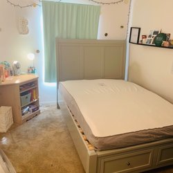 Bed mattress, bed frame, bed headboard, drawers
