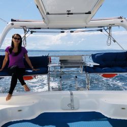 Amelia Catamaran Charters - There's lots of space in the cockpit!