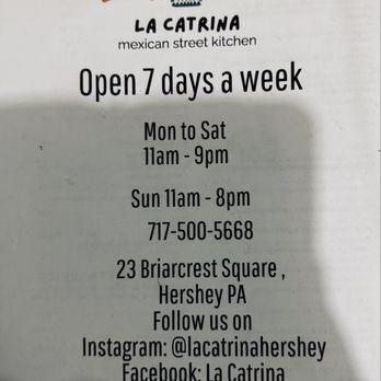 La Catrina - Menu - Mexican Near Me - Hershey, Pennsylvania La Catrina - Menu - Mexican Near Me - Hershey, Pennsylvania