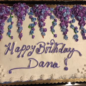 Kroger - a birthday cake decorated with purple and blue flowers - Grocery Near Me - Houston, Texas