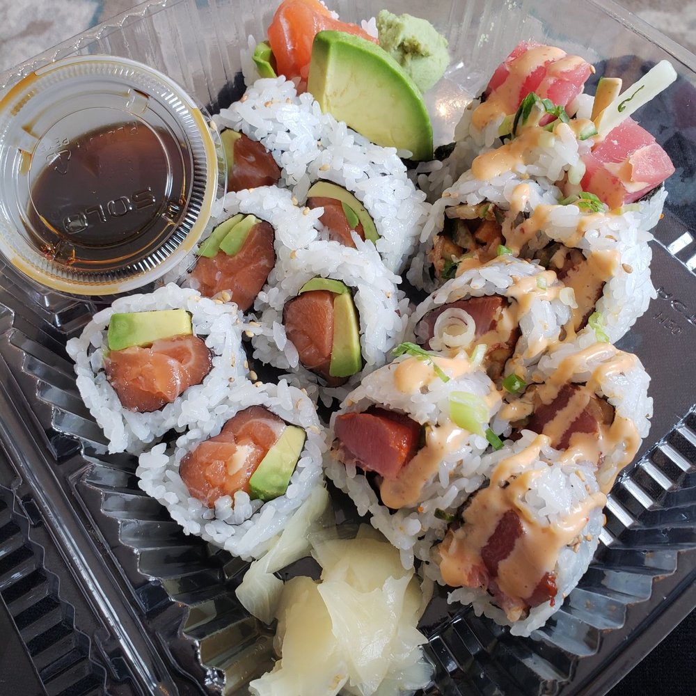 Kiku Sushi - Spicy tuna and salmon avocado rolls for the lunch special. - Sushi Bars Near Me - Baltimore, Maryland Kiku Sushi - Spicy tuna and salmon avocado rolls for the lunch special. - Sushi Bars Near Me - Baltimore, Maryland