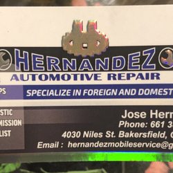 Hernandez Automotive Repair - Business card
