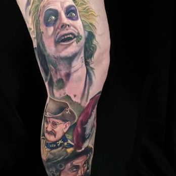 Black Lotus Tattoo Gallery - Portrait leg sleeve in process by Halo Grey - Piercing Near Me - Hanover, Maryland Black Lotus Tattoo Gallery - Portrait leg sleeve in process by Halo Grey - Piercing Near Me - Hanover, Maryland