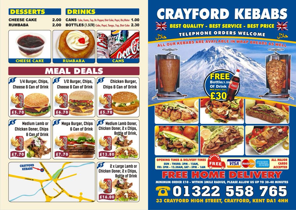 CRAYFORD KEBAB Updated May 2024 33 Crayford High Street, Dartford, Kent, United Kingdom