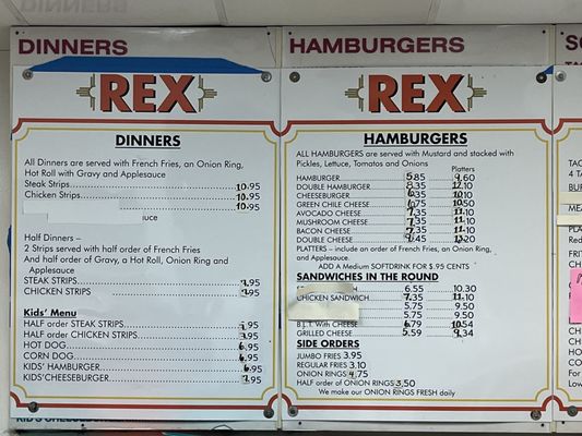 Menu photo 1 Rex's Hamburgers Albuquerque, NM