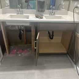 after the demolition left sink cabinet removed & mitigation started after the demolition left sink cabinet removed & mitigation started