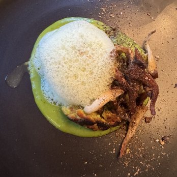Naughty Cooking Co - Three mushrooms in a green garlic foam - Personal Chefs Near Me Naughty Cooking Co - Three mushrooms in a green garlic foam - Personal Chefs Near Me