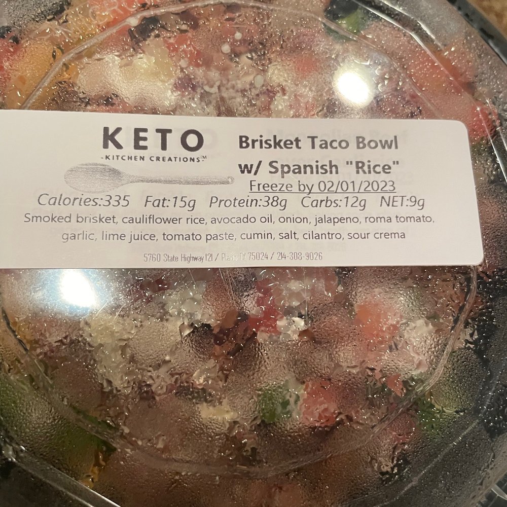 Keto Kitchen Creations - Brisket taco bowl - Gluten-Free Near Me - Plano, Texas