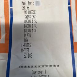 Whataburger - They acknowledged my request for 3 "pieces" of bacon.