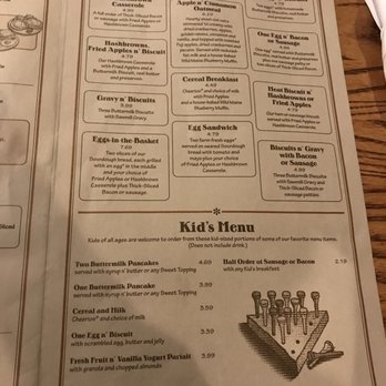 Cracker Barrel Old Country Store - Inside menu - Southern Near Me - Lithia Springs, Georgia