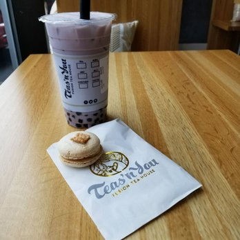 Teas'n You - Cinnamon toast macaroon and coconut taro milk tea with boba - Bubble Tea Near Me - Vienna, Virginia