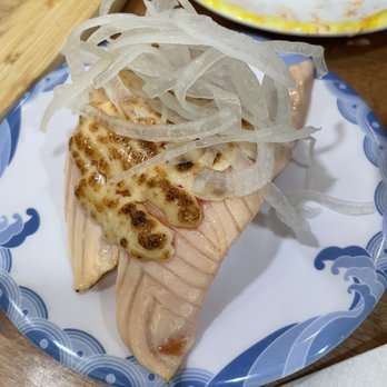 Sushi Bay - Garlic Salmon Nigiri - Sushi Bars Near Me - Kapolei, Hawaii Sushi Bay - Garlic Salmon Nigiri - Sushi Bars Near Me - Kapolei, Hawaii