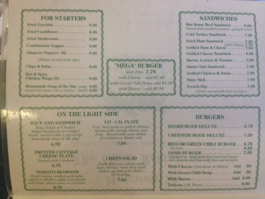 Menu photo 6 Oasis Restaurant & Motel Raton, NM