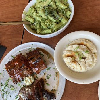 Stonefire Grill - Pesto pasta,  Tri tip & Ribs Garlic Mashed Potatoes - American Near Me - Pasadena, California