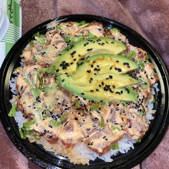Ohana Island Kitchen - Spicy Tuna Poke Bowl with avocado - super simple and tasty - Hawaiian Near Me - Denver, Colorado Ohana Island Kitchen - Spicy Tuna Poke Bowl with avocado - super simple and tasty - Hawaiian Near Me - Denver, Colorado