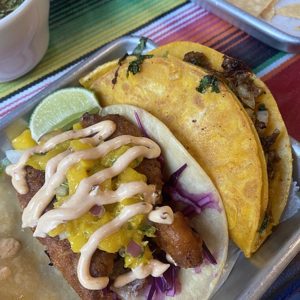Baja fish and birria tacos