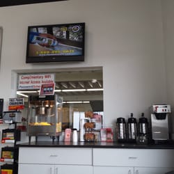 Food, drinks and entertainment while you wait. And Free WIFI who could ask for anything more :)