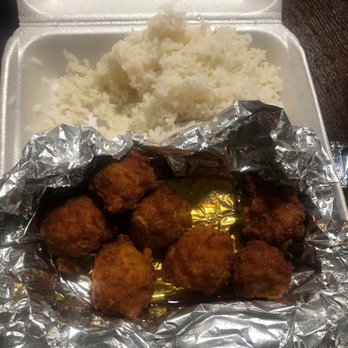 High On Thai - Orange chicken, small portion came with rice and I didn't know. Chicken does not taste like chicken and is in a ball shape. - Thai Near Me - Los Angeles, California