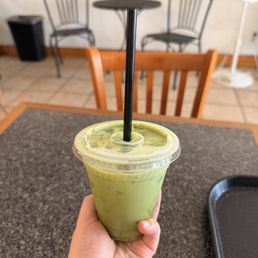 Roasted Matcha Rice Latte with oat milk Roasted Matcha Rice Latte with oat milk