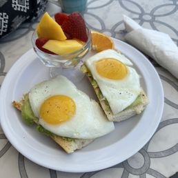 Avocado toast and fresh fruit