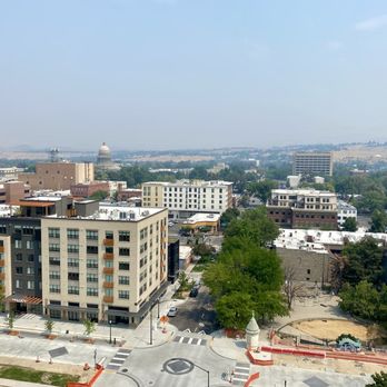Zee's Rooftop - Smokey view from the patio, but still gorgeous. - American Near Me - Boise, Idaho Zee's Rooftop - Smokey view from the patio, but still gorgeous. - American Near Me - Boise, Idaho