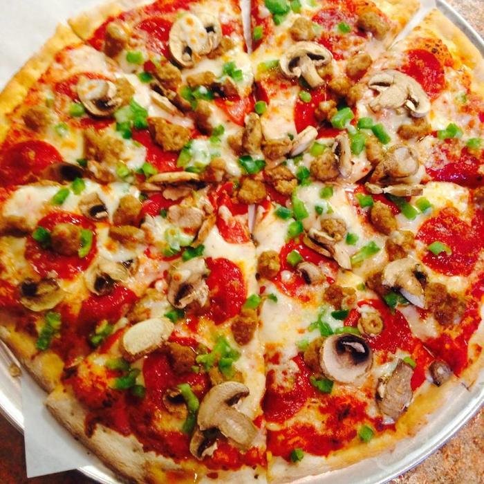 Food from Bullman's Wood Fired Pizza