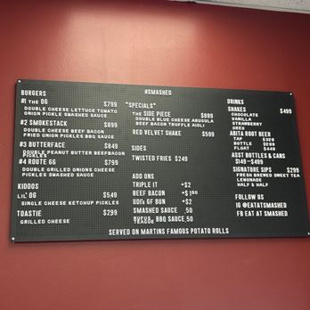 Smashed - Menus - Burgers Near Me - Meraux, Louisiana Smashed - Menus - Burgers Near Me - Meraux, Louisiana