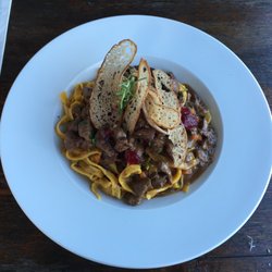 Spaghetti mit Rehragout