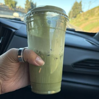Yin Yang Tea - Ice matcha latte with matcha foam...delish! - Bubble Tea Near Me - Chino, California Yin Yang Tea - Ice matcha latte with matcha foam...delish! - Bubble Tea Near Me - Chino, California