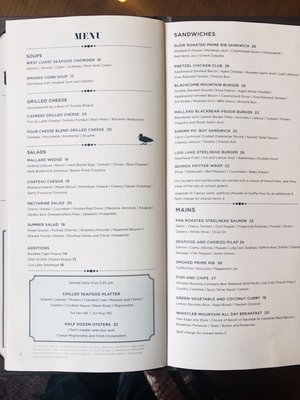 Menu photo 6 Mallard Lounge Whistler, BC