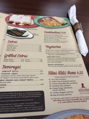 Menu photo 2 Las Palmas Mexican Restaurante Antioch, TN