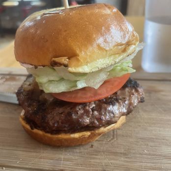 Butcher & The Burger - Grass Fed Burger, lettuce, tomato, goat cheese, carmelized onion - Burgers Near Me - Chicago, Illinois