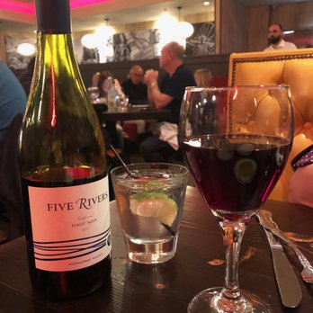 Feast Italian Kitchen - Five Rivers Pinot Noir and my Patron Margarita on the rocks. - Italian Near Me - Old Bridge, New Jersey