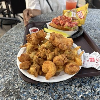 Tony's Clam Shop - Seafood Plate and Tony's Famous Lobster Roll warm version soooo rich and tender. - Seafood Near Me - Quincy, Massachusetts Tony's Clam Shop - Seafood Plate and Tony's Famous Lobster Roll warm version soooo rich and tender. - Seafood Near Me - Quincy, Massachusetts